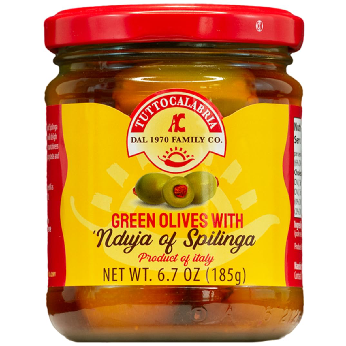 TuttoCalabria Green Olives Filled with Nduja Spread, 6.7 oz