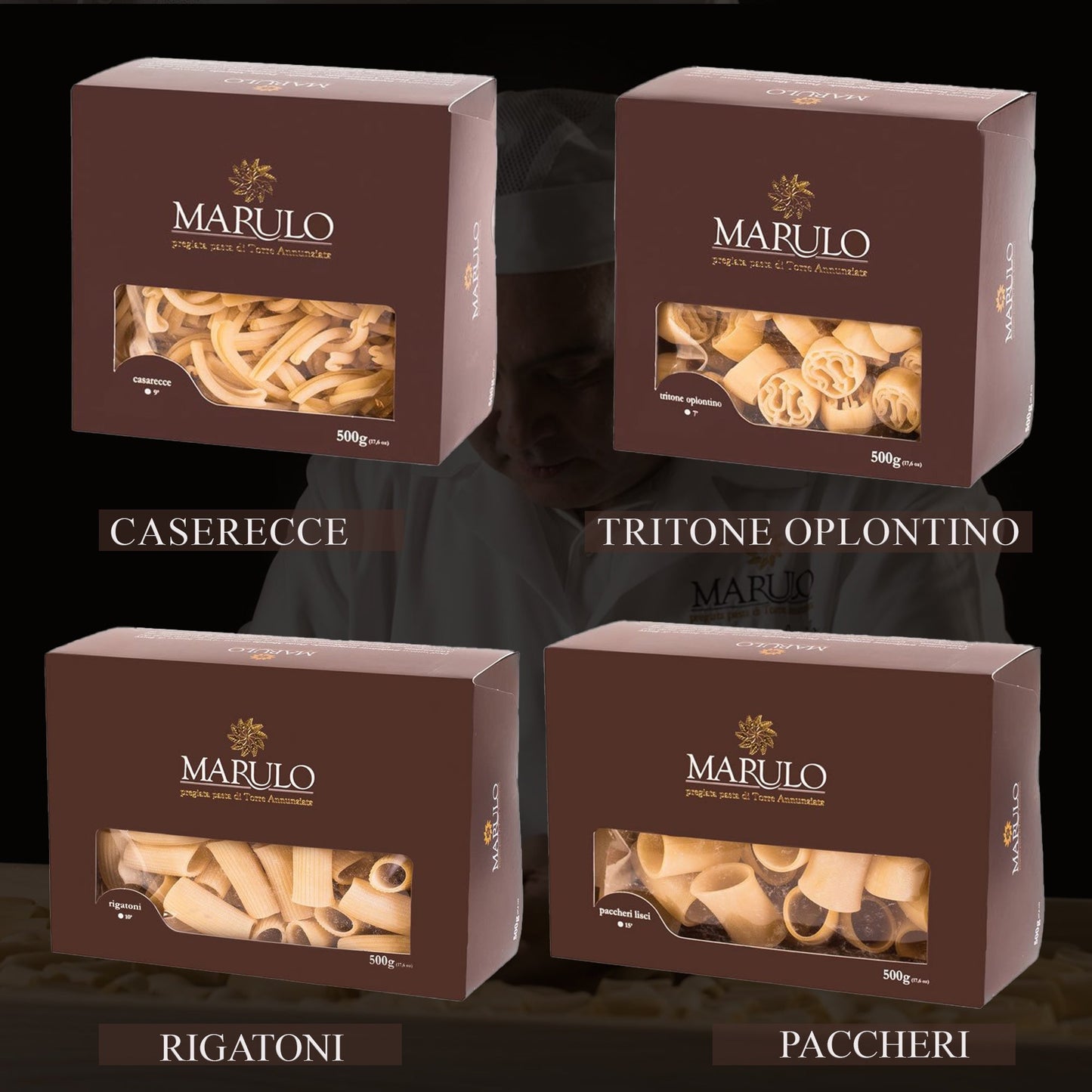 Marulo, Organic Artisan Pasta Gift Set Bronze Cut 8 x 1.1 lb