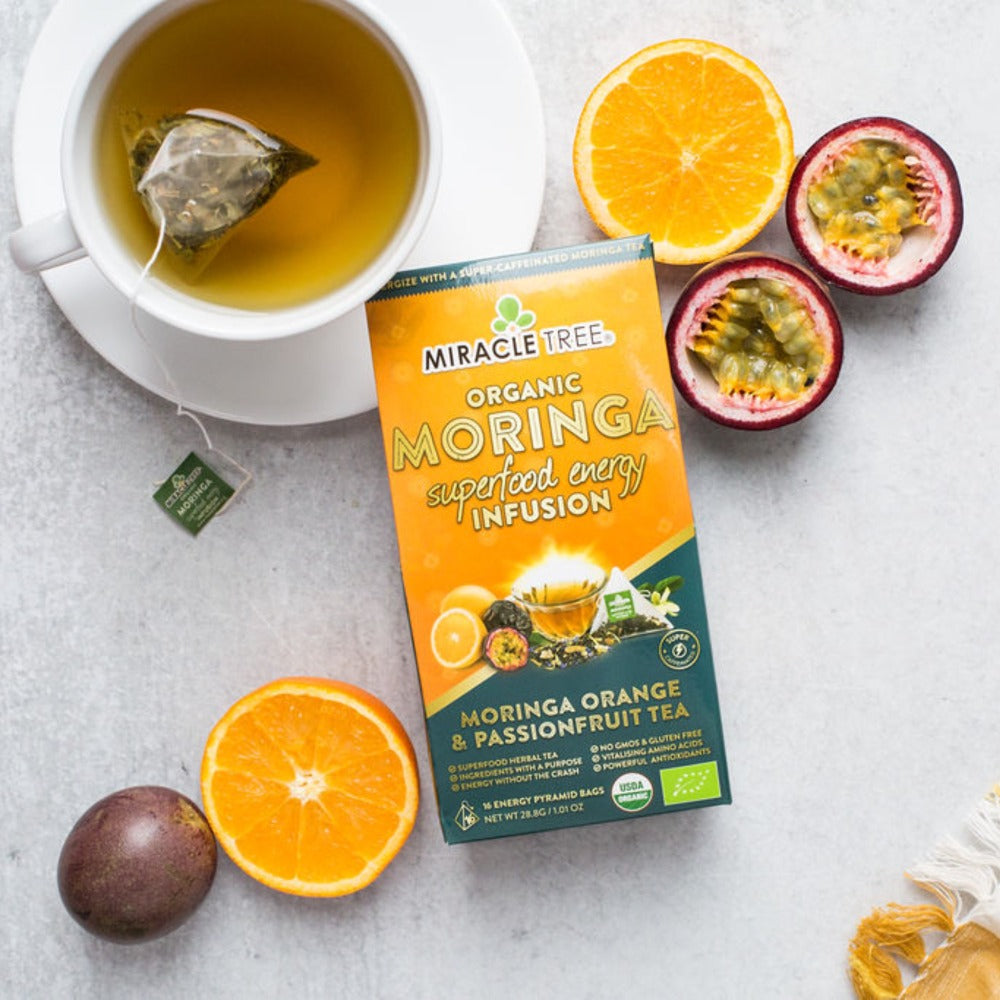 Organic Moringa Energy Tea - Orange Passionfruit - Natural Coffee Alternative