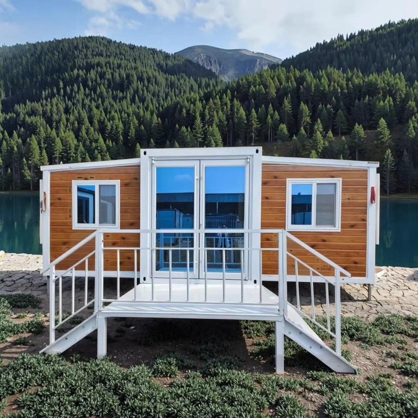 20Ft Foldable Prefab Tiny Home - 2-Bedroom Container Kit with Kitchen & Bath, Perfect for Backyard Retreat, Garden Office or Vacation Rental