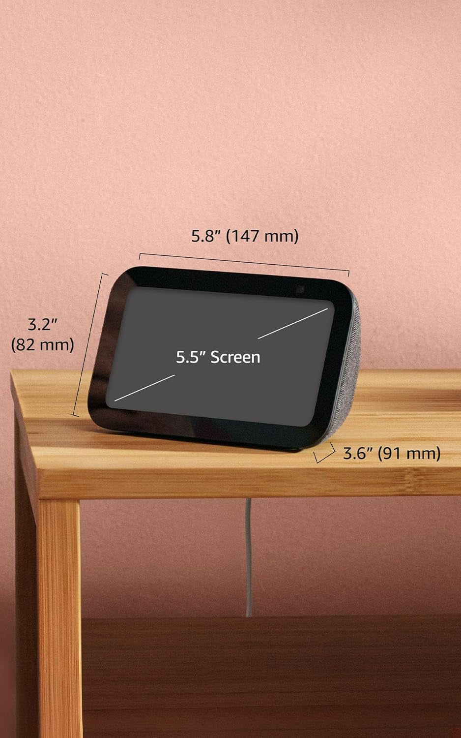 Like-New  Echo Show 5 (Newest Model), Smart Display with 2X the Bass and Clearer Sound, Glacier White