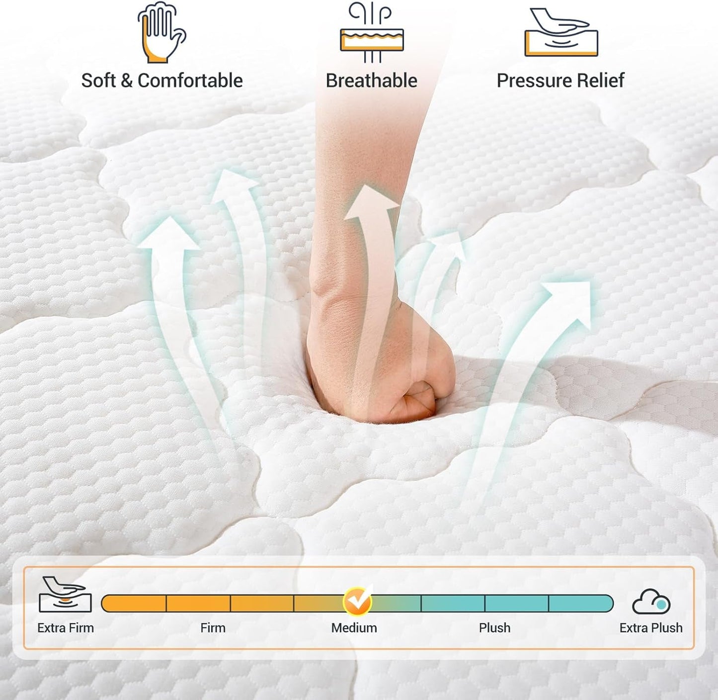 12 Inch Full Size Mattress,Memory Foam Hybird Mattress in a Box with Individually Wrapped Pocket Springs,Motion Isolation,Pressure Relief,Strong Edge Support, Medium Firm
