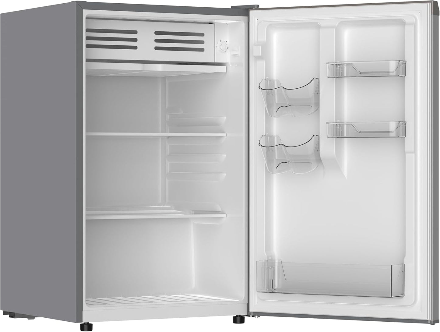Mini Refrigerator, Compact Freezer Compartment, Adjustable Thermostat Control, Reversible Door, Contemporary Series, 4.5 Cu Ft, Platinum