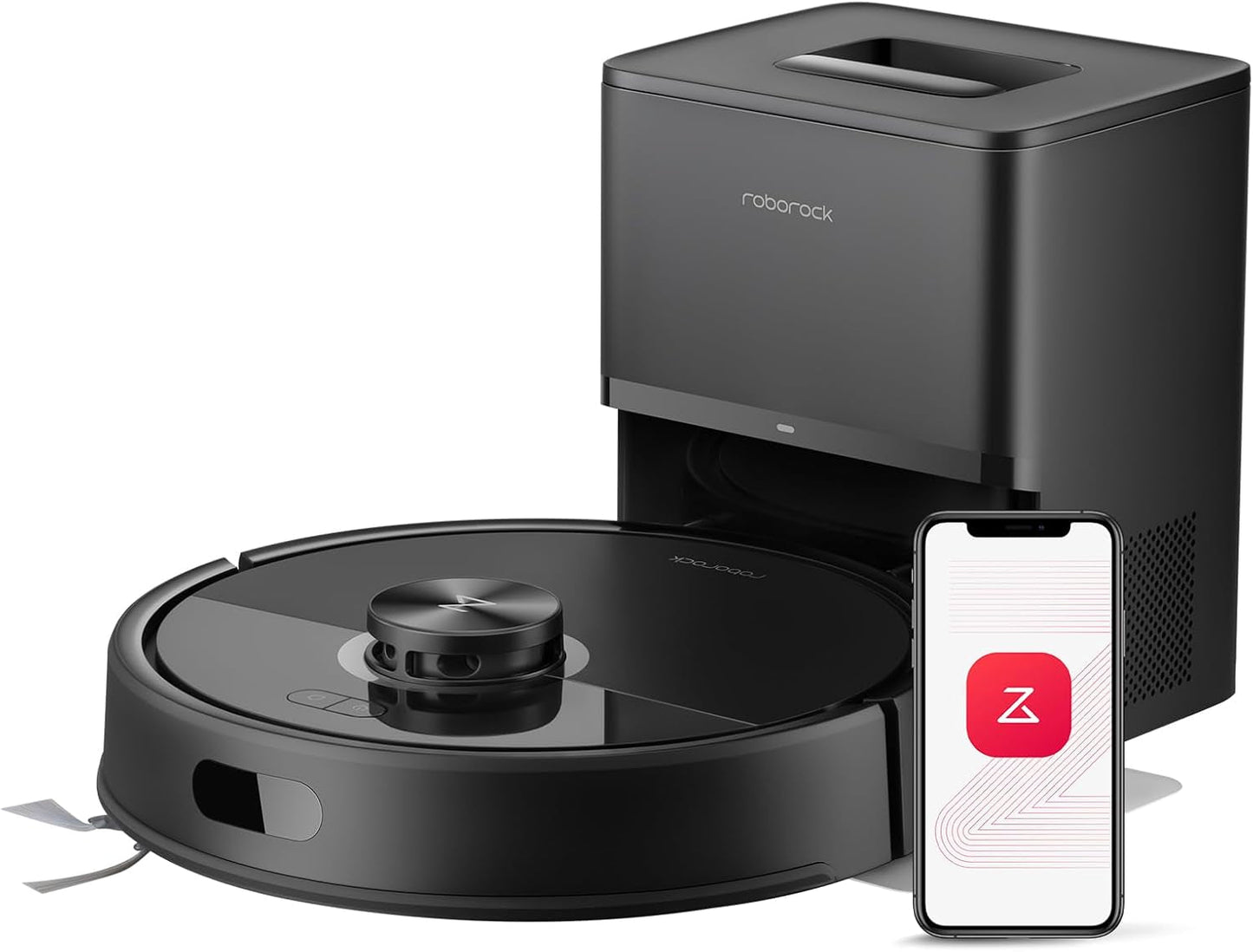 Q7 M5+ Robot Vacuum and Mop, Upgraded from Q5 Max+, up to 7-9 Weeks Self-Empty, 10000Pa Suction, Dual Anti-Tangle System for Pet Hair & Carpet, Precisense Lidar Navigation, App Control, Black