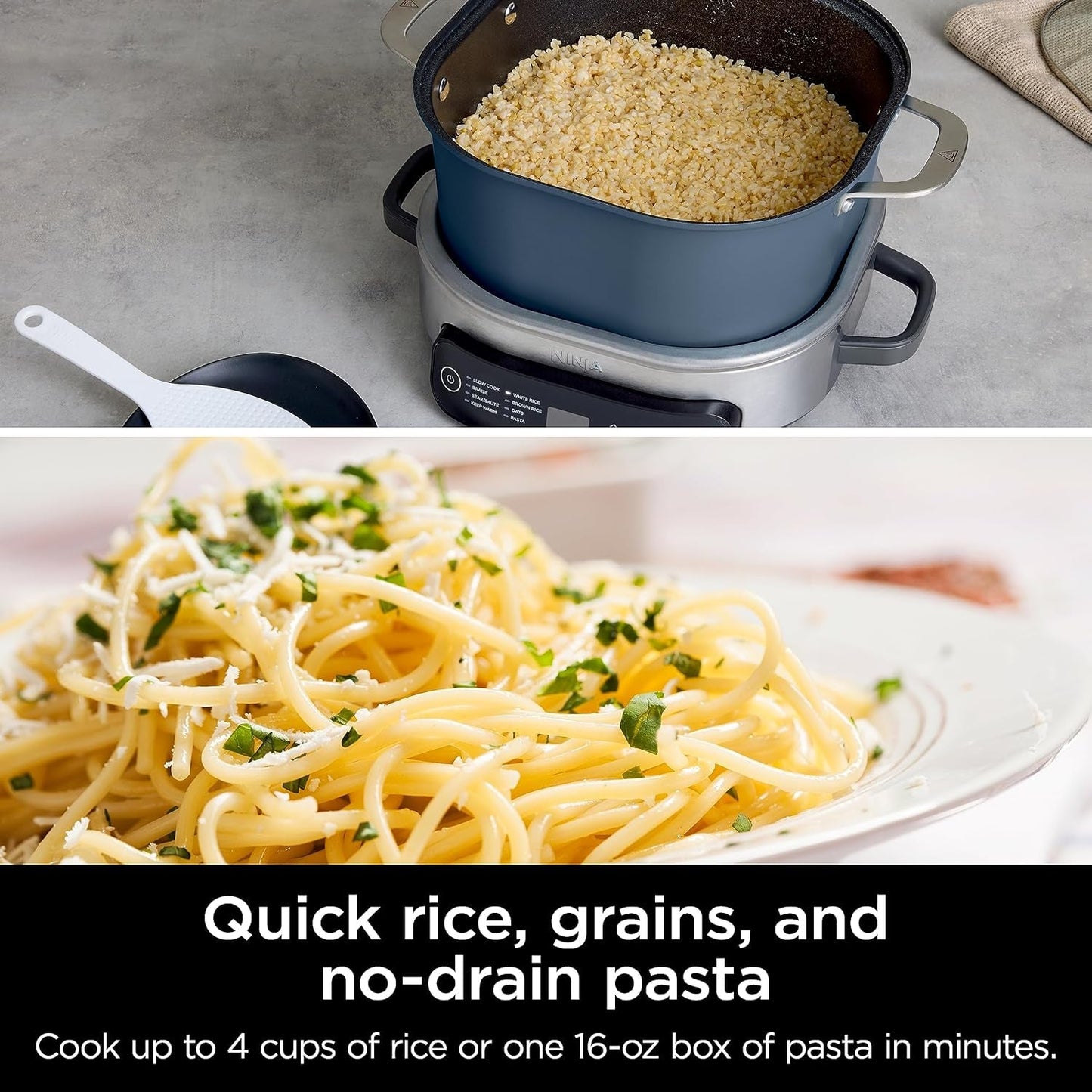 MC1101 Foodi Everyday Possible Cooker Pro, 8-In-1 Versatility, One-Pot Faster Cooking Replaces 10 Tools, Family-Sized Capacity with Adjustable Temp Control, 6.5 Quarts, Midnight Blue