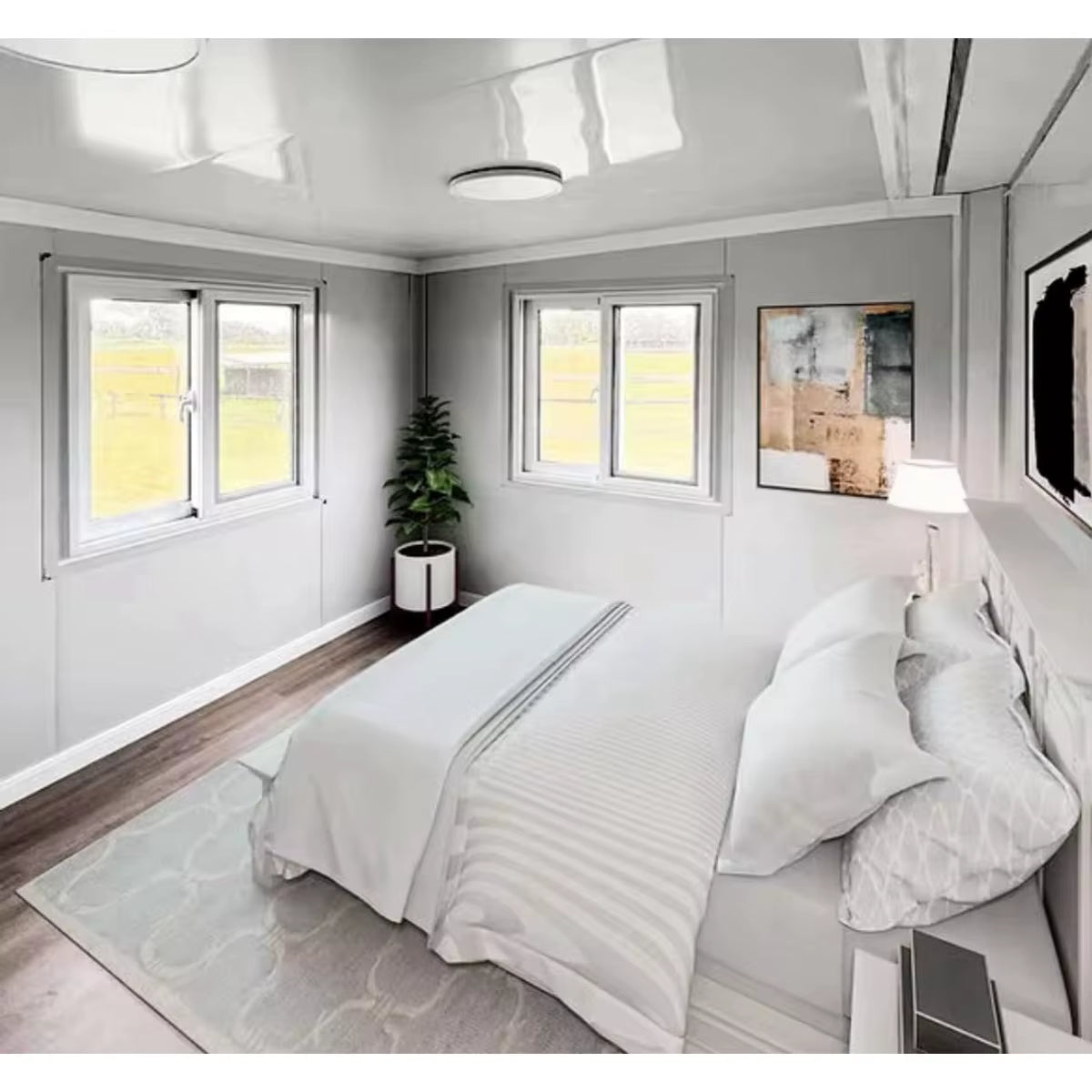40Ft Expandable Prefab Tiny Home, 3 Bedroom Mobile House with Kitchen & Bathroom