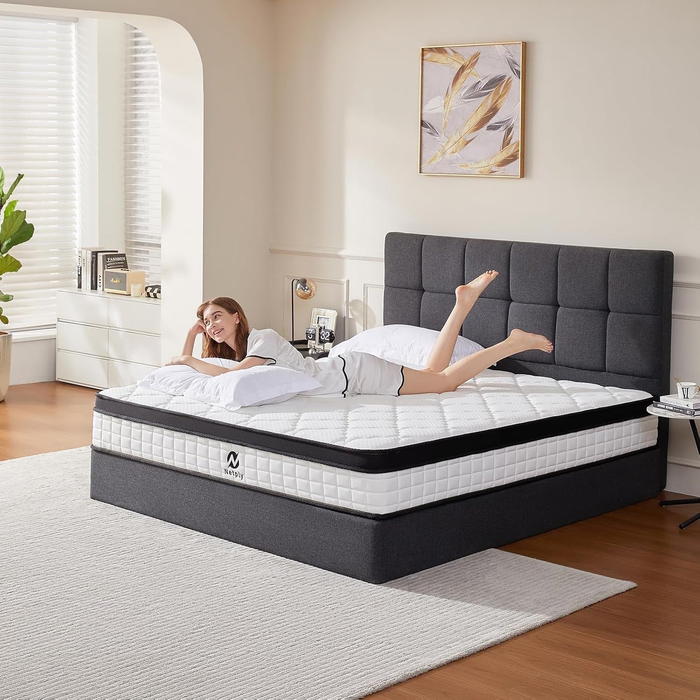 Full Size Mattress, 10 Inch Hybrid Mattress in a Box, Upgraded Memory Foam & Independent Pocket Spring - Zoned Support, Soft and Comfortable, Pressure Relief, Certipur-Us Certified