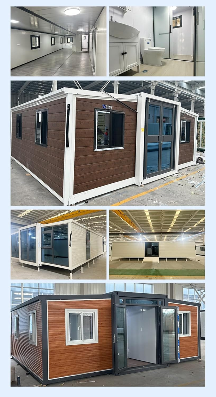 Portable Foldable Solar-Powered Off-Grid Modular Tiny Home | Prefab Mobile Container Cabin | Modern Villa with Bedroom Bathroom and Kitchen for Remote Living & Rental