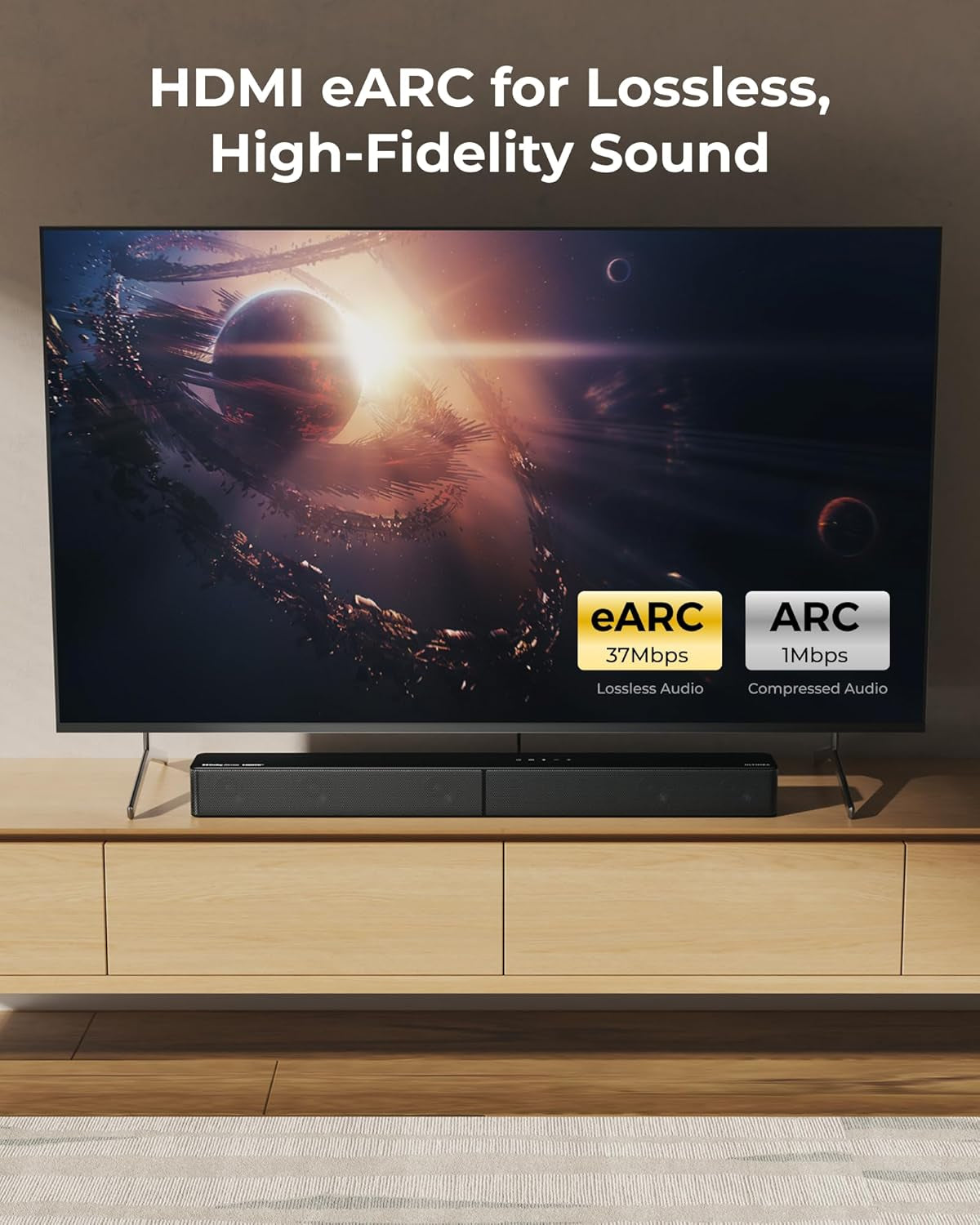 5.1CH Surround Sound Bar with Subwoofer, Dolby Atmos, Voicemx, Bassmx, APP, 300W Soundbar for Smart TV, Home Theater Surround Sound System for TV, BT 5.4, Poseidon M60 (2025 Model)