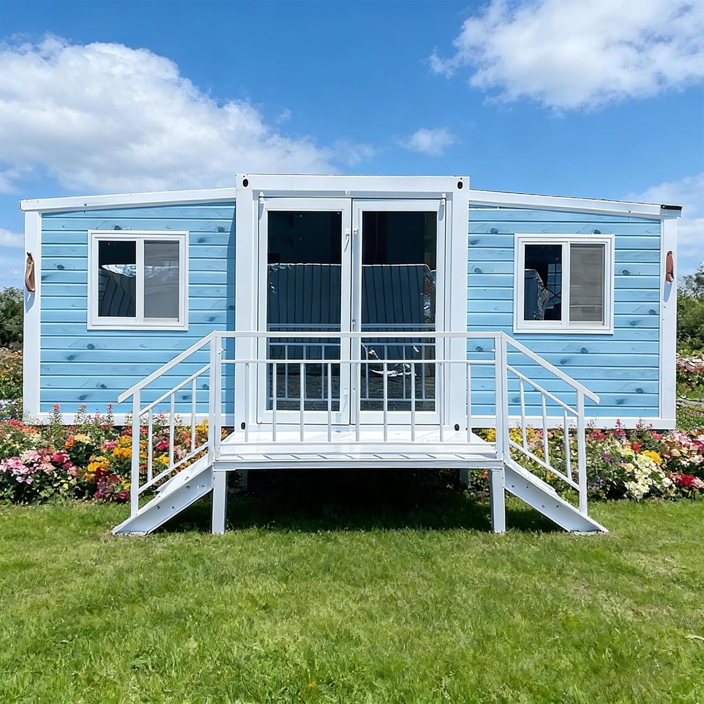 Quick Build Expandable Tiny Home, 2 Bedroom 1 Bath Prefab Cabin - Modular Foldable Design with Kitchen, Ideal for ADU or Off-Grid