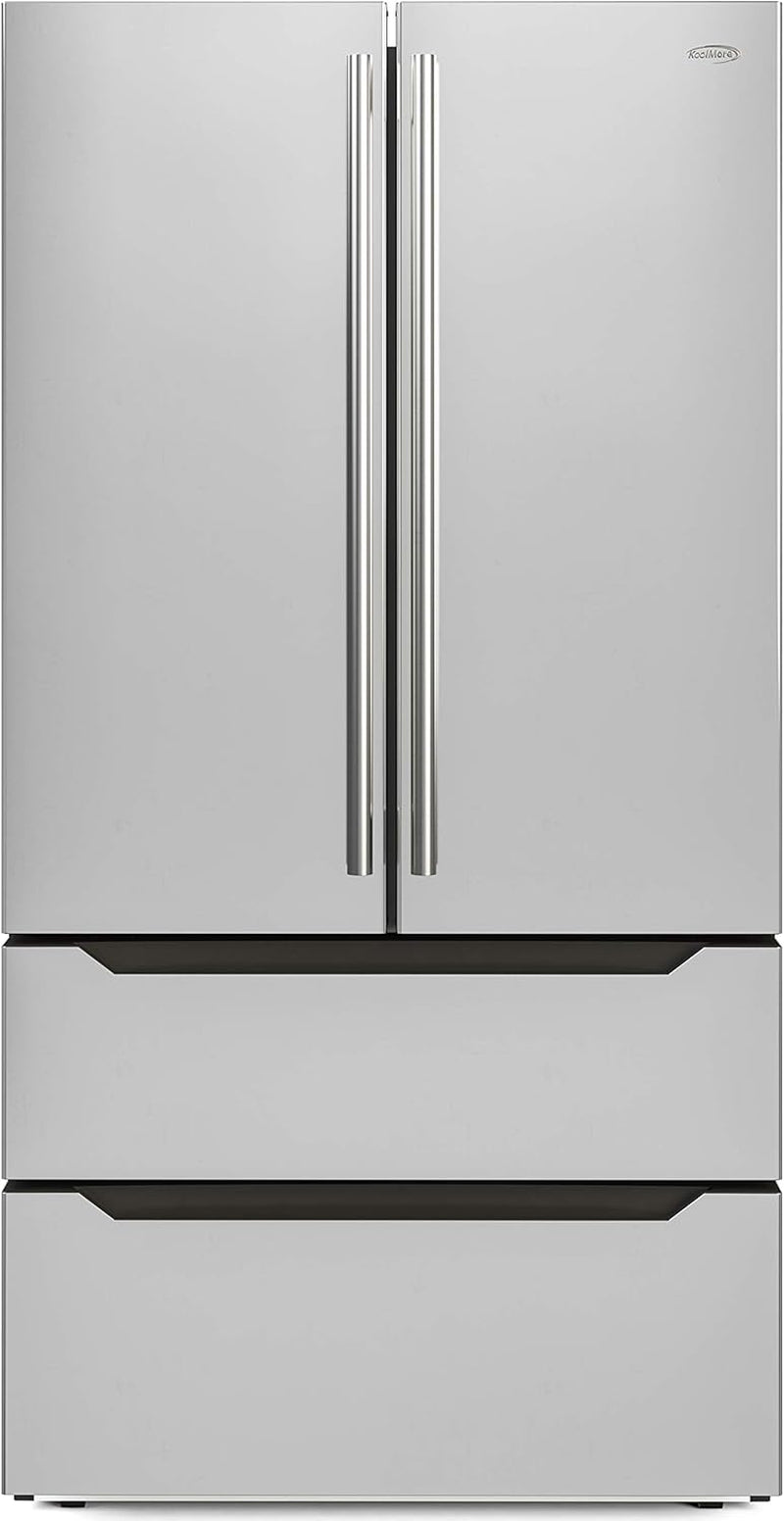Counter Depth French Door Refrigerator with Ice Maker, 4 Door Stainless-Steel Fridge - 22.5 Cu.Ft