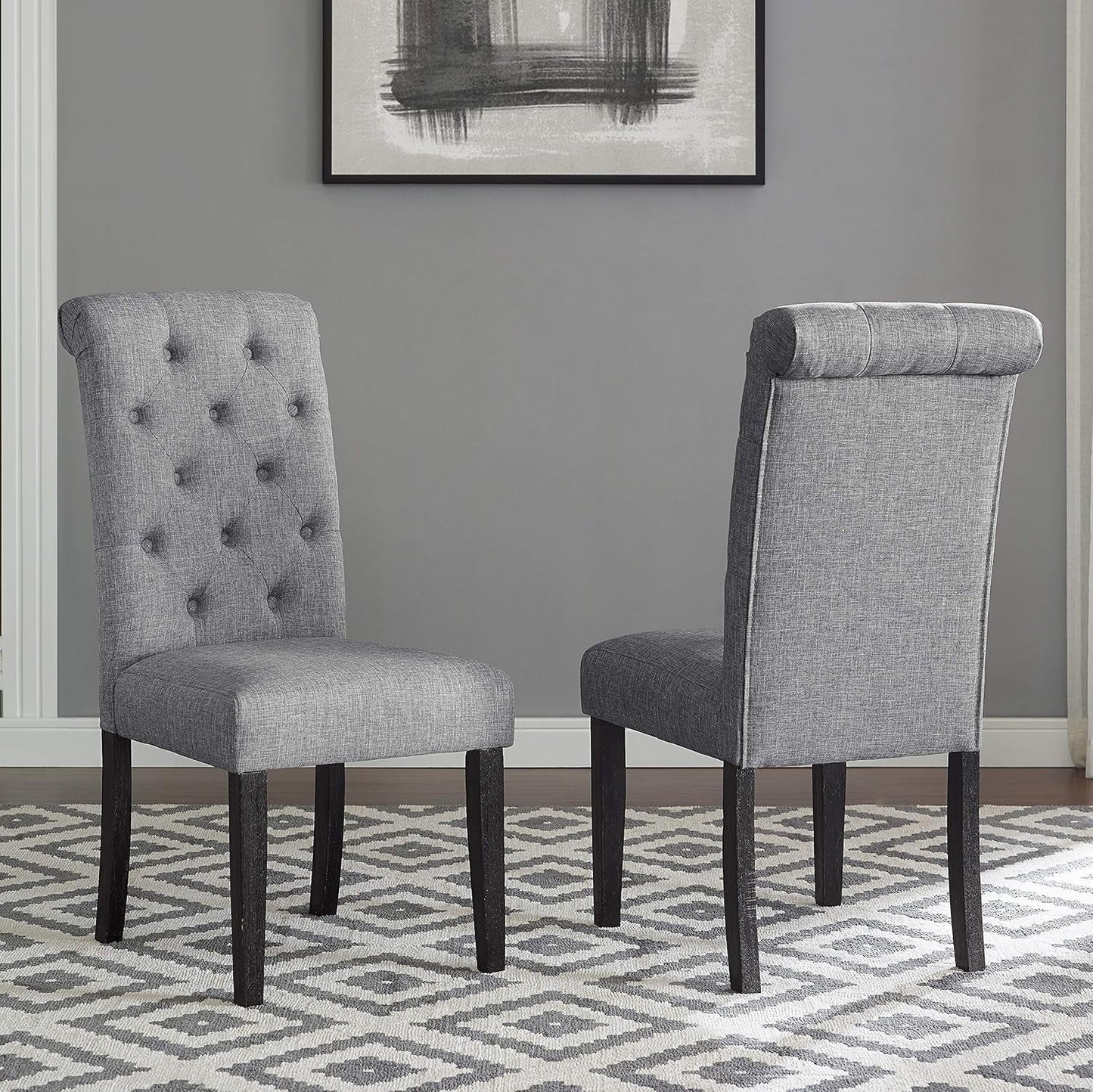 Leviton Urban Style Counter Height Dining Set: Table and 6 Chairs, Grey
