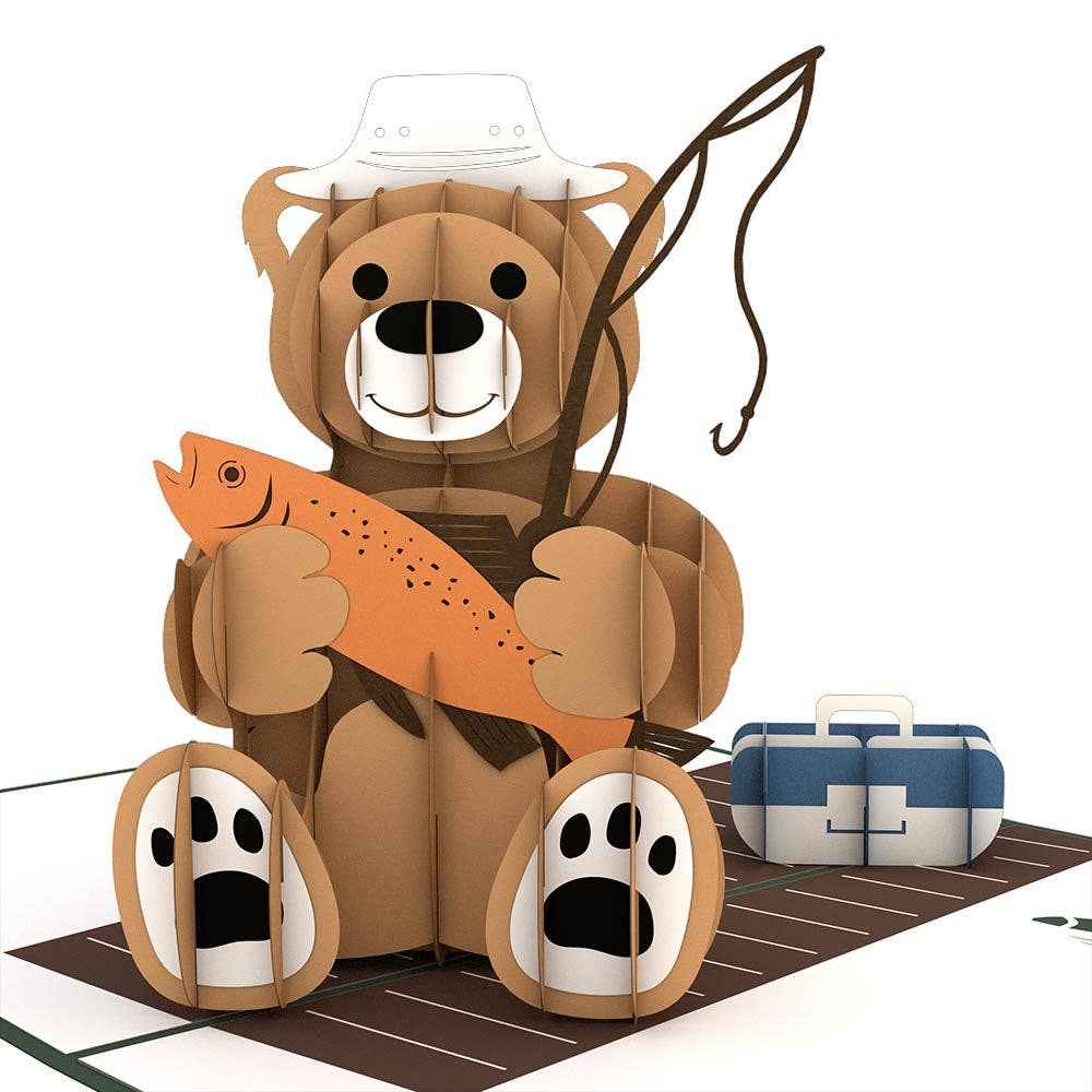 Fishing Bear 5''x7'' Card, Pop-Up Cards
