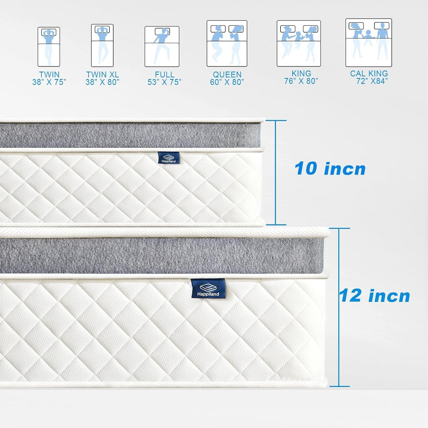 Full Size Mattress, 10 Inch Hybrid Memory Foam Mattress in a Box, with Upgrade Individually Pocket Springs, Pressure Relief, Breathable Comfort and Durable, Certipur-Us