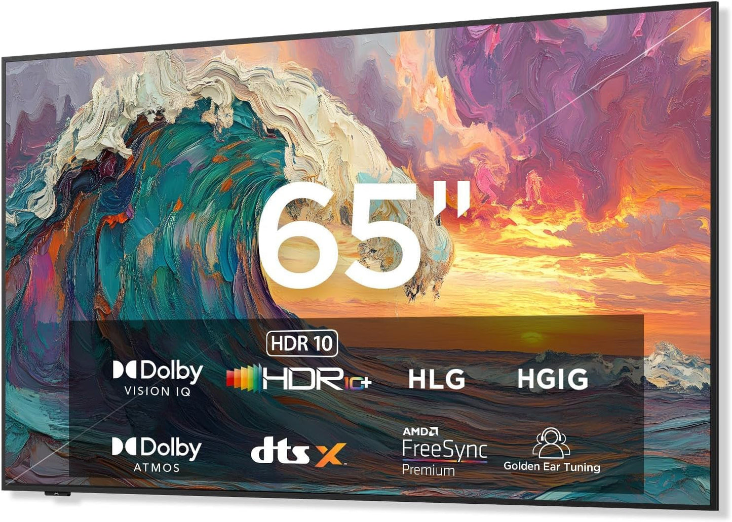 65-Inch Class QLED 4K Smart TV, Ultra-Slim Picture Frame TV, 144Hz, HDR, Art Mode W/Ai Art, Wide Color Gamut, Dolby Vision IQ, Dolby Atmos, Google Assistant Voice Remote(65F75, 2025 Model)