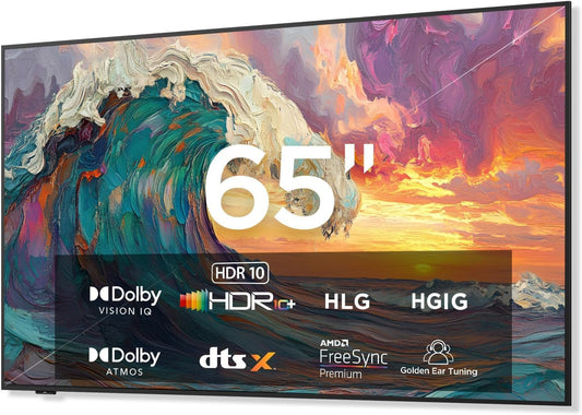 65-Inch Class QLED 4K Smart TV, Ultra-Slim Picture Frame TV, 144Hz, HDR, Art Mode W/Ai Art, Wide Color Gamut, Dolby Vision IQ, Dolby Atmos, Google Assistant Voice Remote(65F75, 2025 Model)