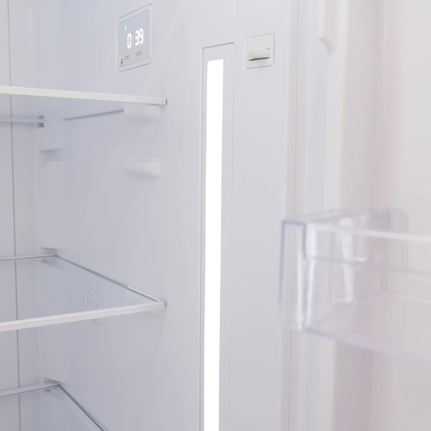 Apartment Refrigerator Freestanding Dual Door Design Fridge with Top Freezer, Adjustable Temperature Control and Frost Free Defrost, for Condo, House, Small Kitchen Use, 14.3-Cu.Ft, Metallic