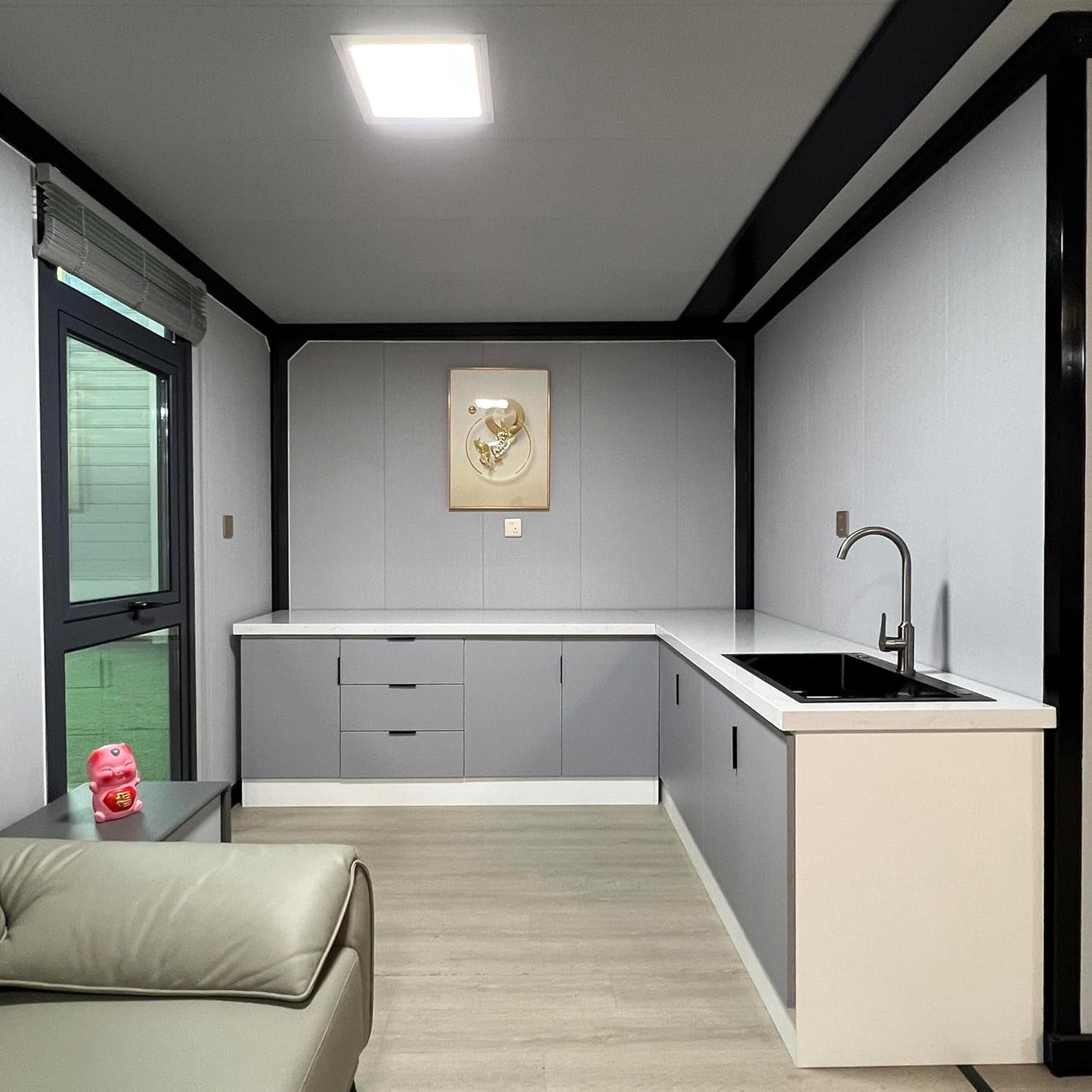 Quick Build Expandable Tiny Home, 2 Bedroom 1 Bath Prefab Cabin - Modular Foldable Design with Kitchen, Ideal for ADU or Off-Grid