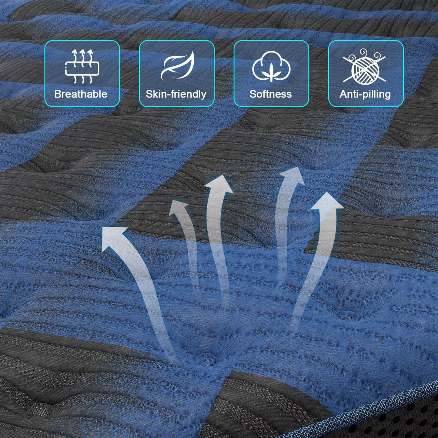 Full Mattress, 14 Inch Hybrid Mattresses Medium Firm with Gel Memory Foam & Pocketed Coils, Motion Isolation, Certipur-Us Certified, Pressure Relief for Silent Sleep