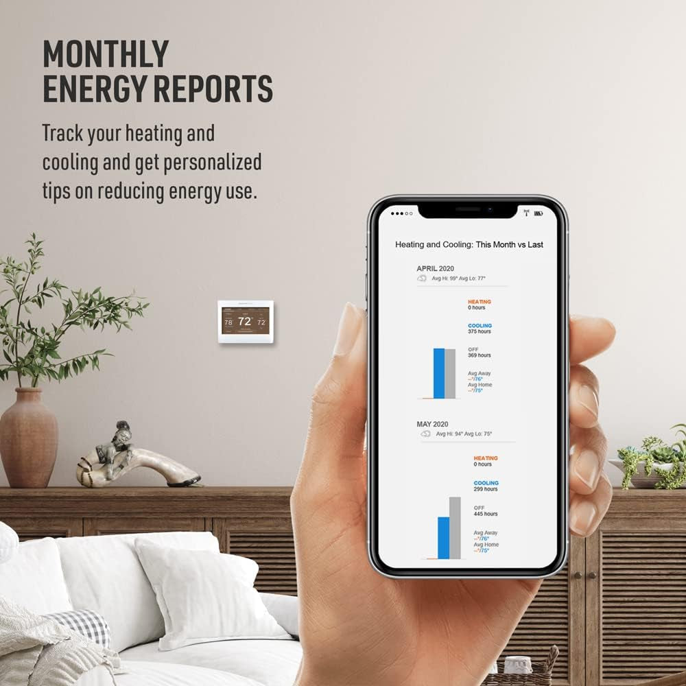 RTH9600WF Smart Color Thermostat ENERGY STAR Wi-Fi Programmable Touchscreen Alexa Ready - C-Wire Required