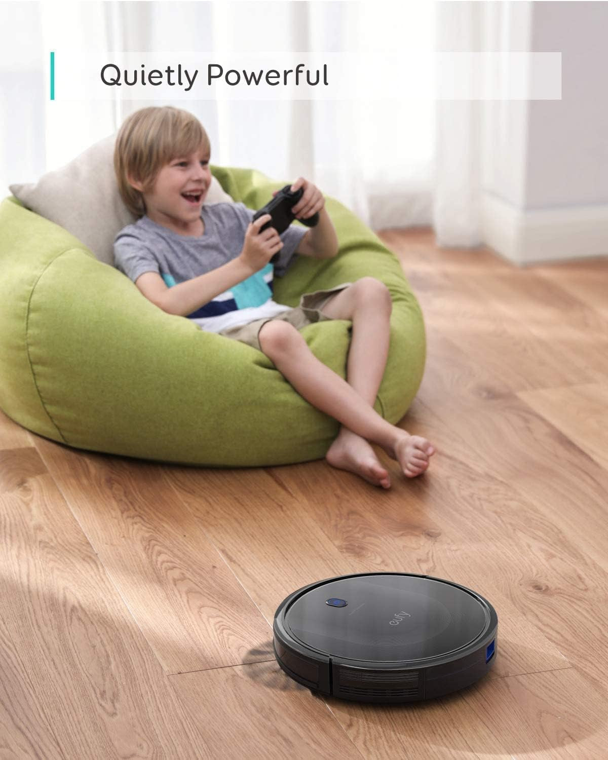 Robot Vacuum 11S MAX, Super Thin, Powerful Suction, Quiet, Self-Charging Robotic Vacuum Cleaner, Cleans Hard Floors to Medium-Pile Carpets, Black