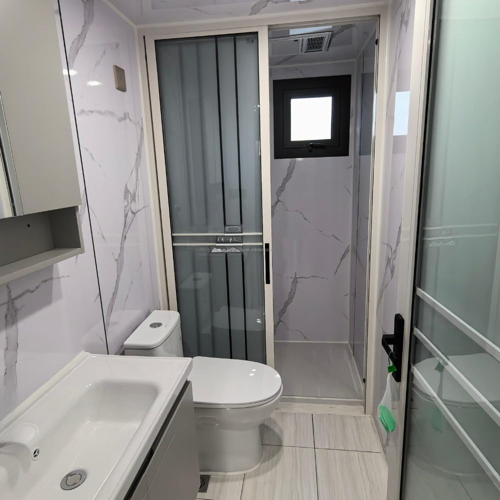 Prefab Tiny Home for Sale, Modern Design Luxury Tiny Houses with 2 Bedroom to Live In, Modern Extendable Container House with Full Bathroom for Adult Living, Foldable Boxable House for Mobile Living