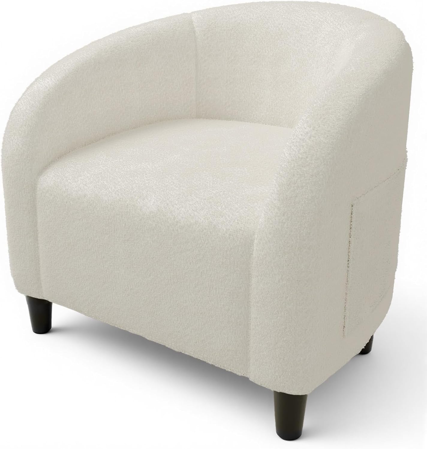 Accent Chair Living Room Chairs Boucle Barrel Chairs round Armchairs for Bedroom Waiting Room Office Reception Chairs(Beige)