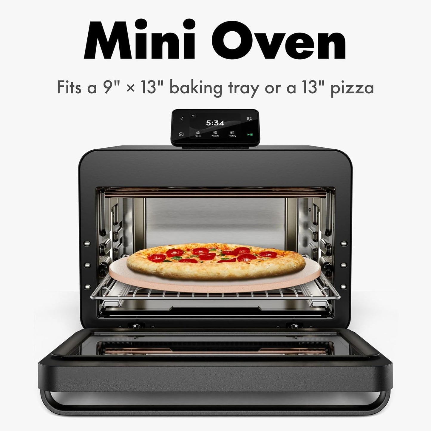Minioven Smart Toaster Oven Air Fryer Combo, 11-In-1 Countertop Convection Oven, Bake, Broil, Air Fry, Broil, Dehydrate, 1750W, 25 Qt Capacity, Fast Cooking with Touchscreen Controls – Black