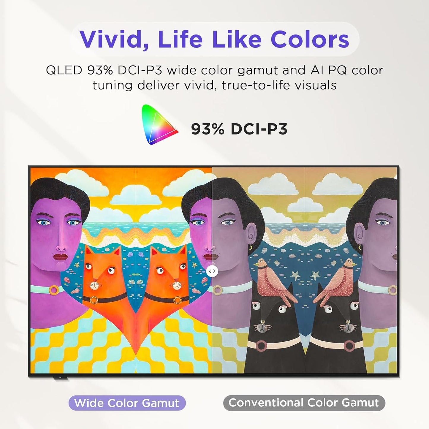 55-Inch Class QLED 4K Smart TV, Ultra-Slim Picture Frame TV, 144Hz, HDR, Art Mode W/Ai Art, Wide Color Gamut, Dolby Vision IQ, Dolby Atmos, Google Assistant Voice Remote(55F75, 2025 Model)