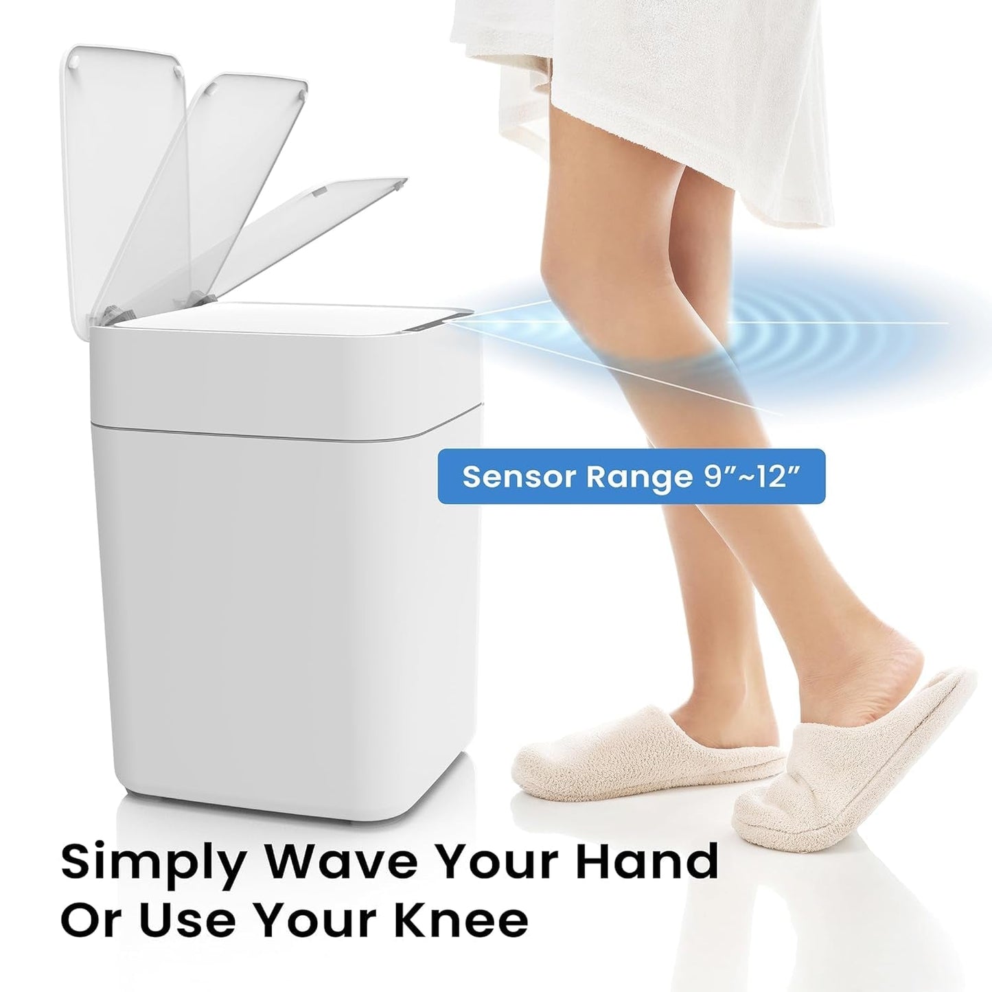 Automatic Self Changing Trash Can,Self Sealing Trash Can,Self Bagging Motion Sensor Touchless Garbage Can for Kitchen Bathroom Office, 4.5 Gallon 17L, 12 Refill Rings