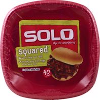 SOLO Plastic Plates, Squared, 9 Inch️