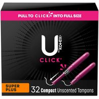 U by Kotex Click Compact Unscented Tampons, Super ...
️