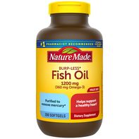 Nature Made Burp-Less Fish Oil 1200 mg Softgels️