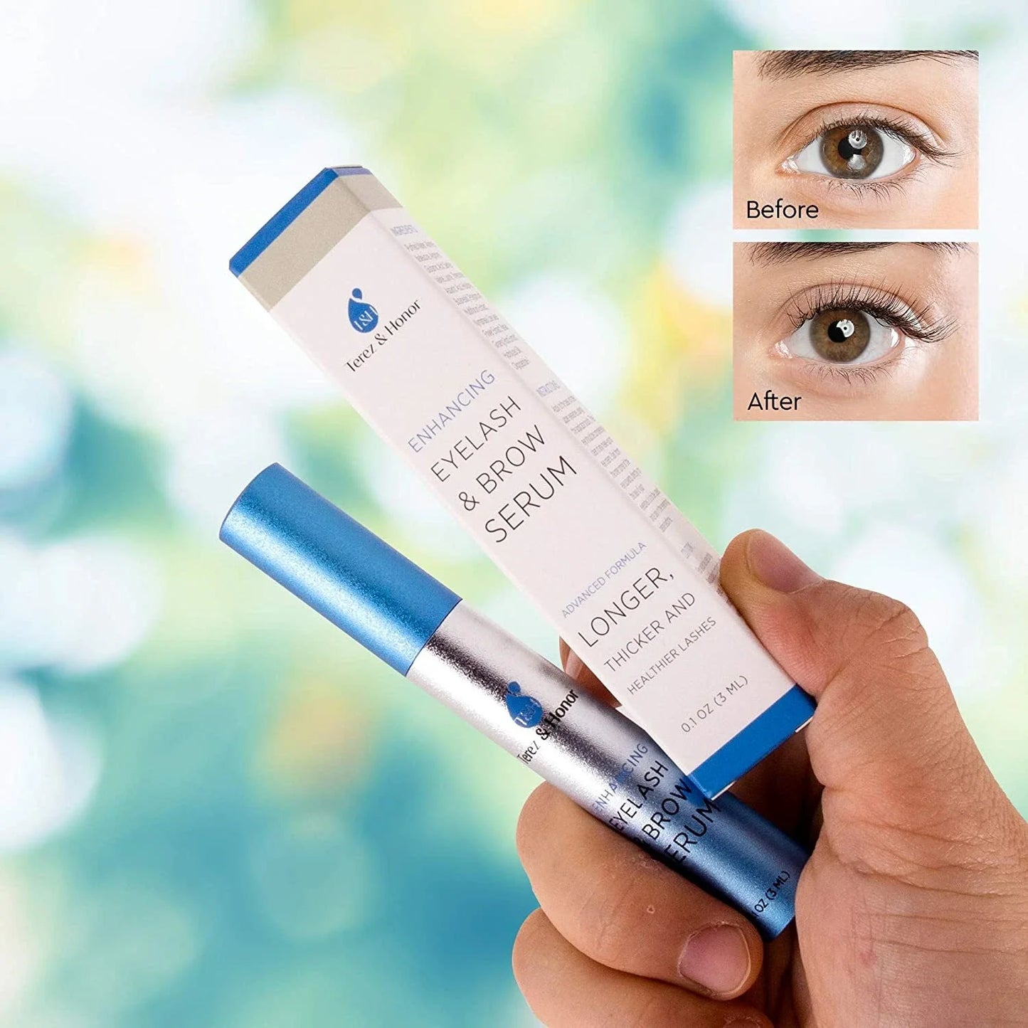 TEREZ & HONOR Natural Eyelash Growth Serum & Brow Enhancer – Grow Thicker, Longer Lashes