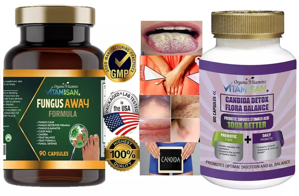 CANDIDA AWAY Cleanse & Detox Antifungal, full clean support Pure Acidophilus 2